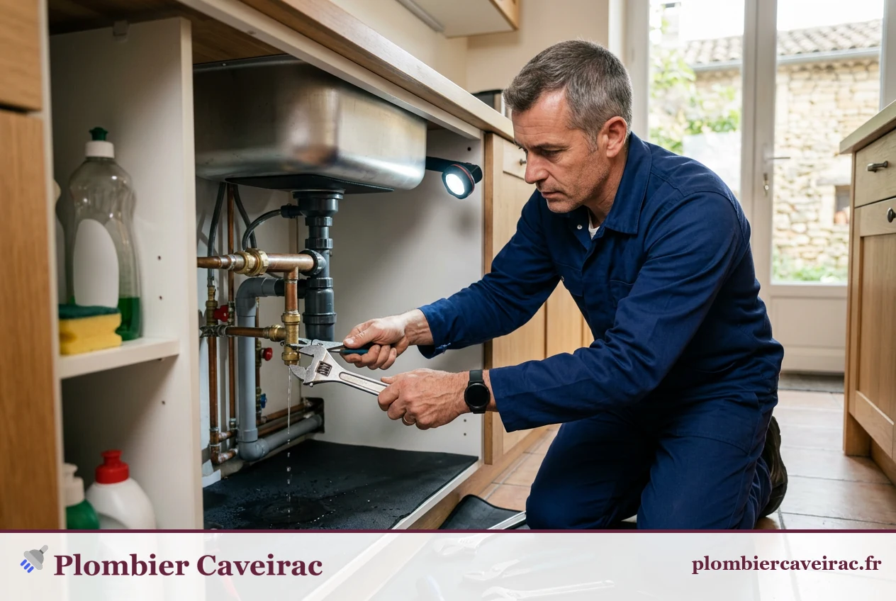 Plombier en intervention à Caveirac