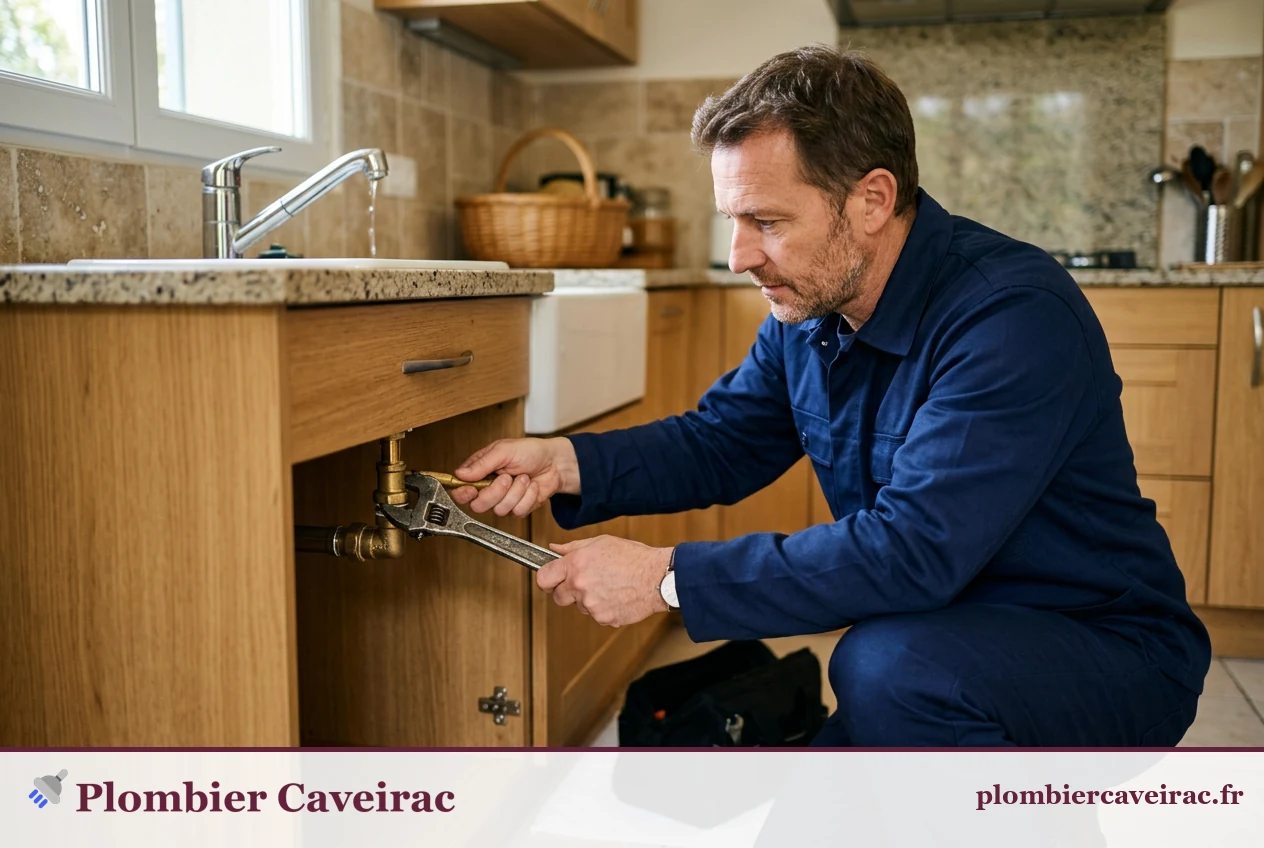 Plombier local à Caveirac réparant une fuite