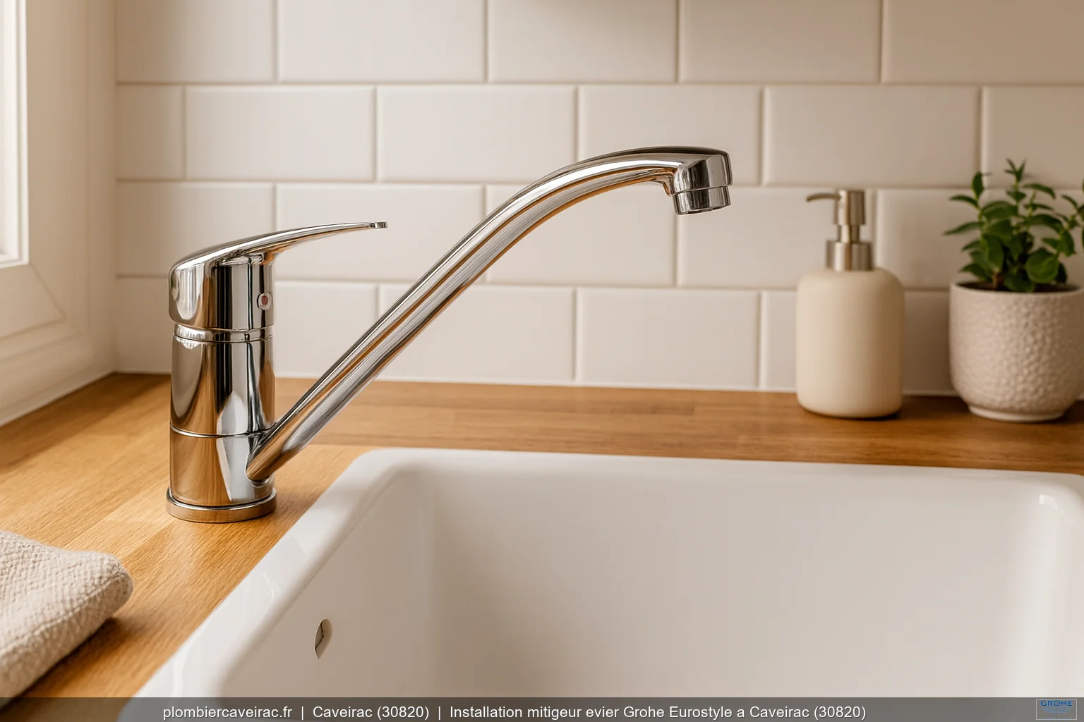 Installation mitigeur evier Grohe Eurostyle a Caveirac (30820)